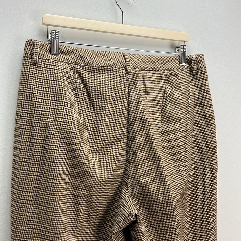 L.L. Bean Womens Houndstooth Dress Pants Classic Fit 14 Tan Classic Old Money - Picture 7 of 9